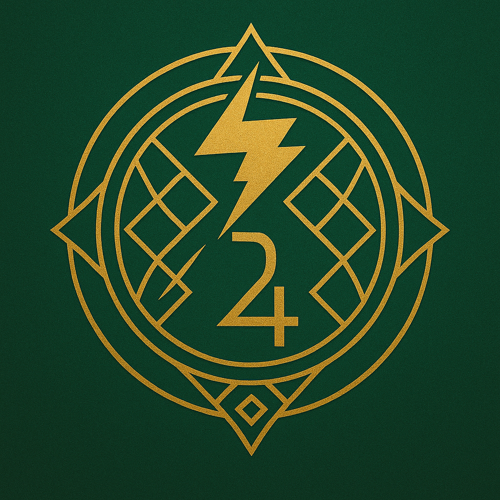 Gold and green Jupiter luck sigil artwork
