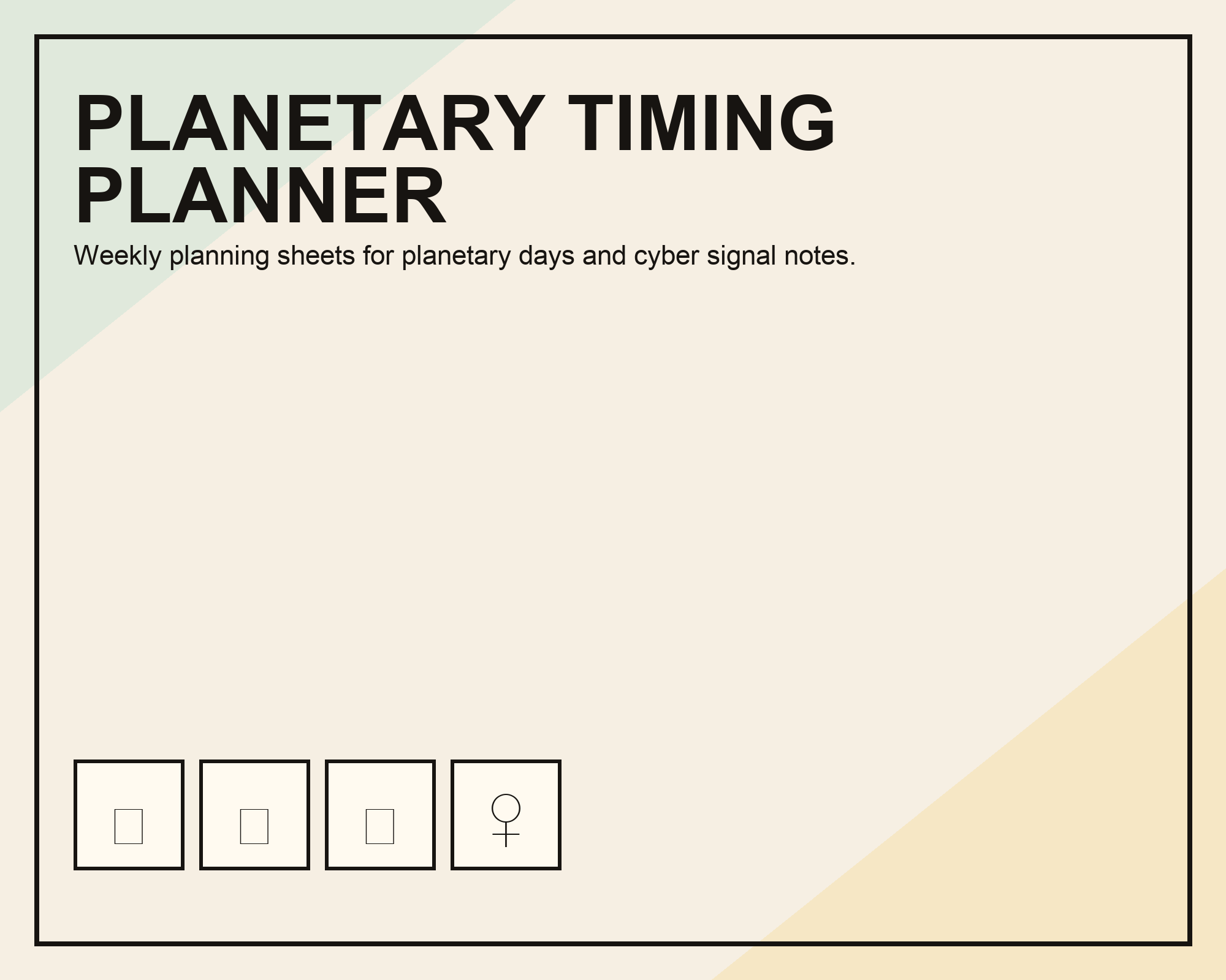 Planetary Timing Printable Planner product cover