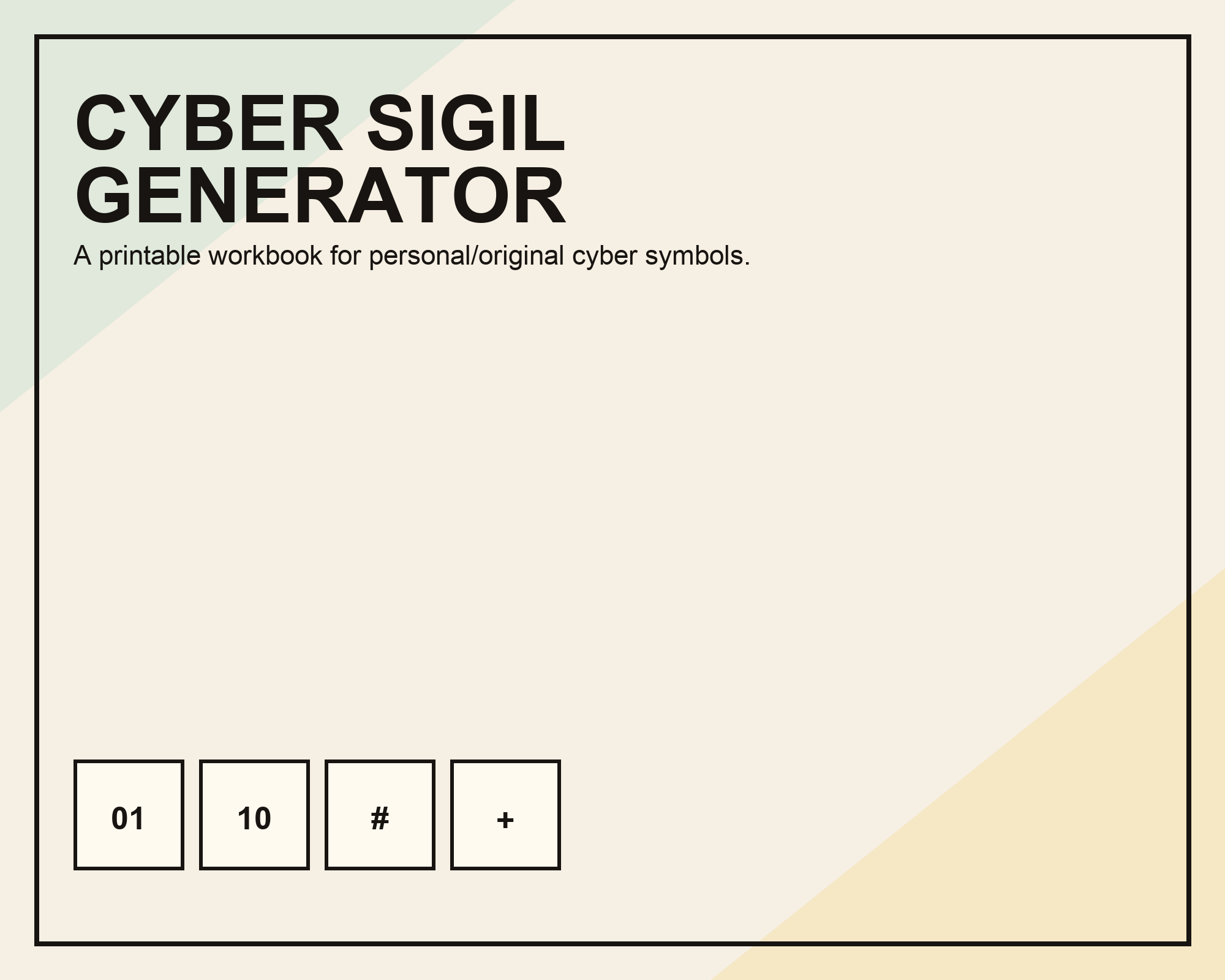 Cyber Sigil Generator Workbook product cover